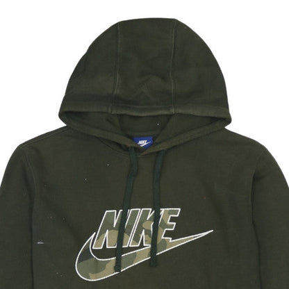 Nike Men's Green Pullover Hoodie L Regular Fit Camouflage Logo