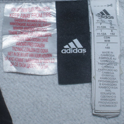Adidas Boys Grey Hoodie 11-12 Years Pullover Fleece Athletic Logo