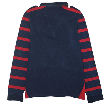 Horseware Women Navy & Red Henley Sweatshirt UK16 XL Cotton Blend