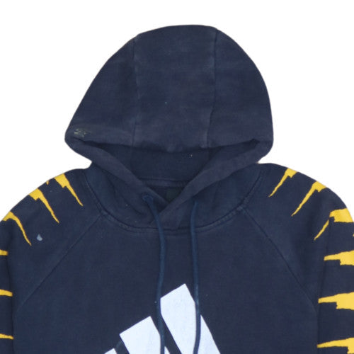 Adidas Men's Blue Pullover Hoodie Size S Sports Fleece with Logo