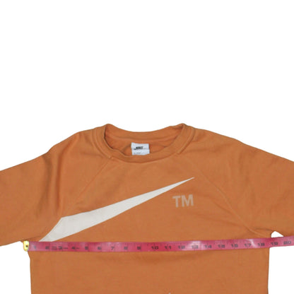 Nike Boys Orange Crew Neck Sweatshirt 147-158cm Graphic Print Fleece