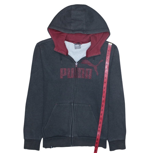 Puma Men's Grey Full Zip Hoodie S Sports Fleece Sweatshirt