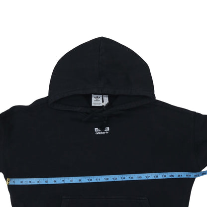 Adidas Womens Black Size 12 Pullover Hoodie Sweatshirt with Logo Detail
