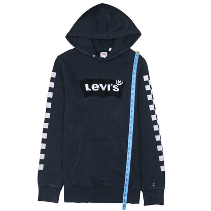 Levi's Men's Black Pullover Hoodie L Fleece Logo Sweatshirt