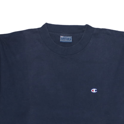 Champion Men's Navy Blue Crew Neck Cotton T-Shirt Size M