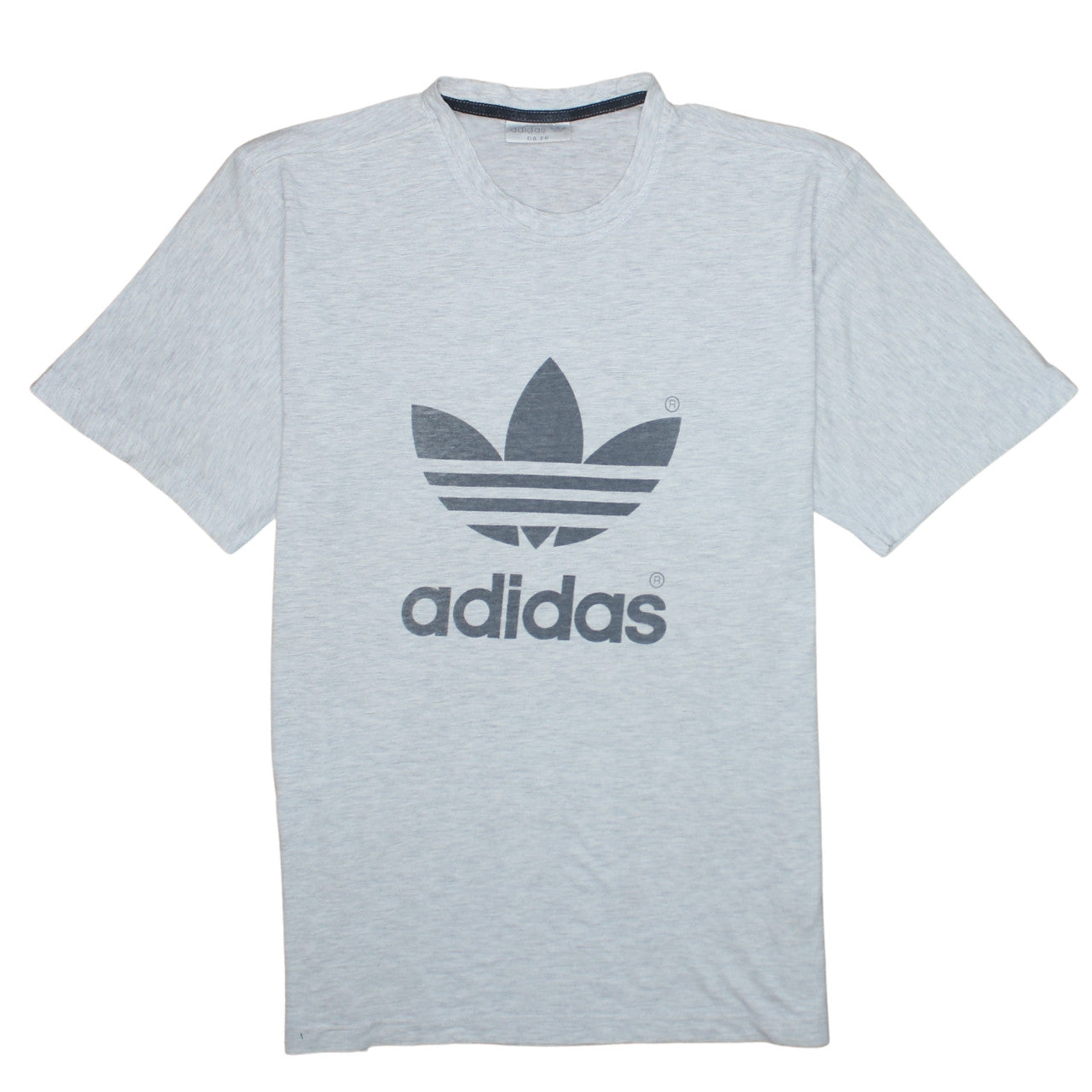 Adidas Men's Grey Trefoil Logo Regular Fit Short Sleeve T-Shirt L