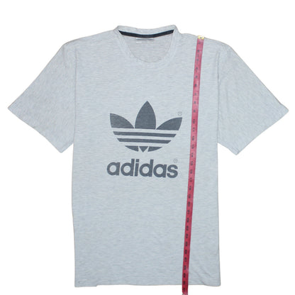Adidas Men's Grey Trefoil Logo Regular Fit Short Sleeve T-Shirt L