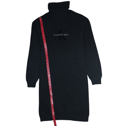 Calvin Klein Jeans Women's Black Cotton Tunic Sweatshirt Dress Size S