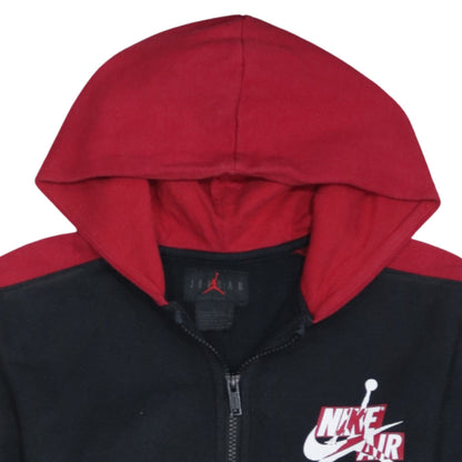 Nike Air Jordan Boys Black Red Full Zip Hoodie 12 Years Classic Style