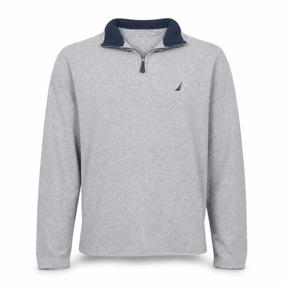 Nautica Men’s Grey 1/4 Zip Cotton Knit Jumper L