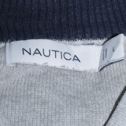 Nautica Men’s Grey 1/4 Zip Cotton Knit Jumper L