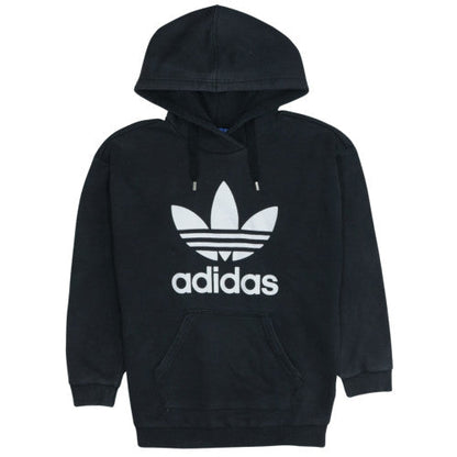 Adidas Womens Black Size 8 Pullover Hoodie Sweatshirt Trefoil Logo