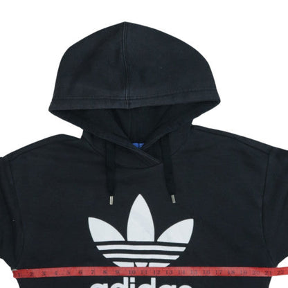 Adidas Womens Black Size 8 Pullover Hoodie Sweatshirt Trefoil Logo
