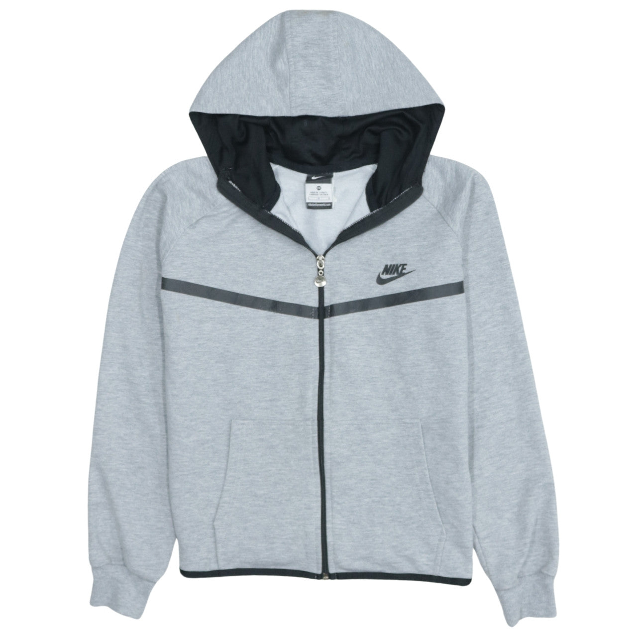 Nike Men's Grey Full Zip Hoodie Size L Cotton Blend Sportswear