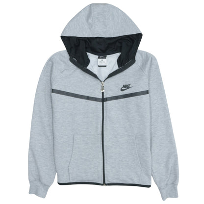 Nike Men's Grey Full Zip Hoodie Size L Cotton Blend Sportswear
