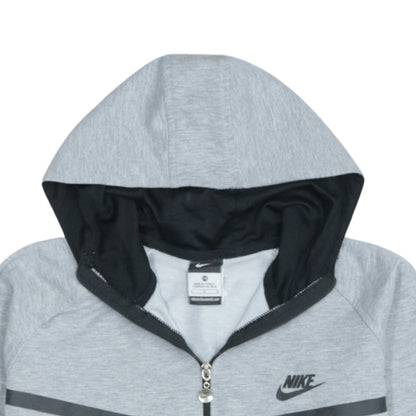 Nike Men's Grey Full Zip Hoodie Size L Cotton Blend Sportswear