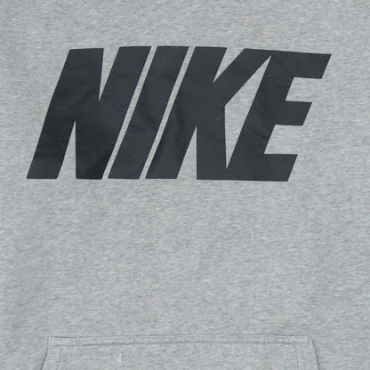 Nike Men's Grey Pullover Hoodie L Sports Logo Fleece