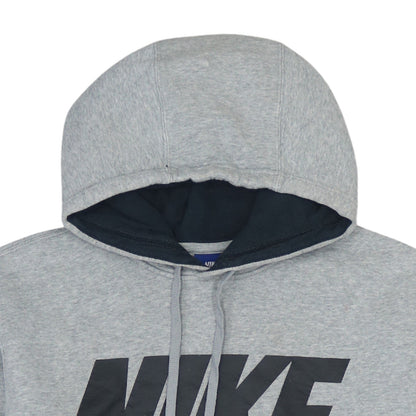 Nike Men's Grey Pullover Hoodie L Sports Logo Fleece