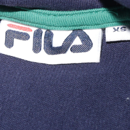 Fila Men's Blue Pullover Hoodie XS Logo Stripe Casual Sweatshirt