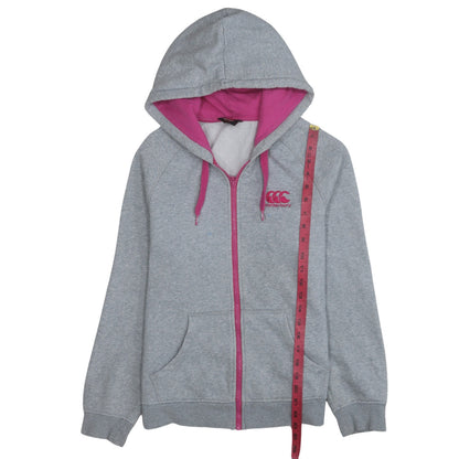 Canterbury Womens Grey Pink Full Zip Hoodie Size 12 Lightweight Casual