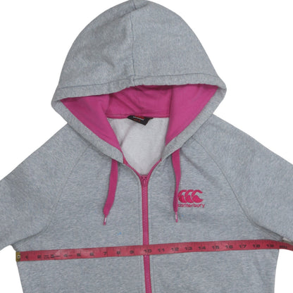 Canterbury Womens Grey Pink Full Zip Hoodie Size 12 Lightweight Casual