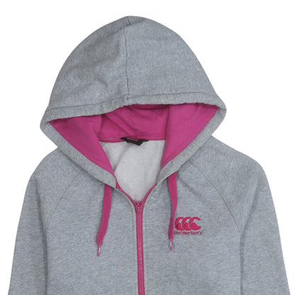 Canterbury Womens Grey Pink Full Zip Hoodie Size 12 Lightweight Casual