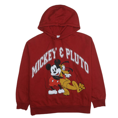 Disney Primark Women Red Mickey & Pluto Hoodie XL