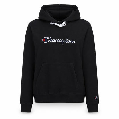Champion Women's Black Medium Pullover Hoodie with Logo Embroidery