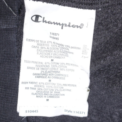 Champion Women's Black Medium Pullover Hoodie with Logo Embroidery