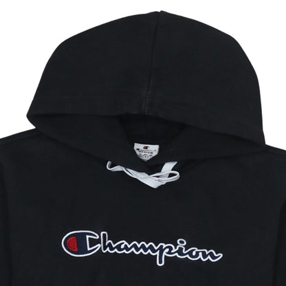 Champion Women's Black Medium Pullover Hoodie with Logo Embroidery