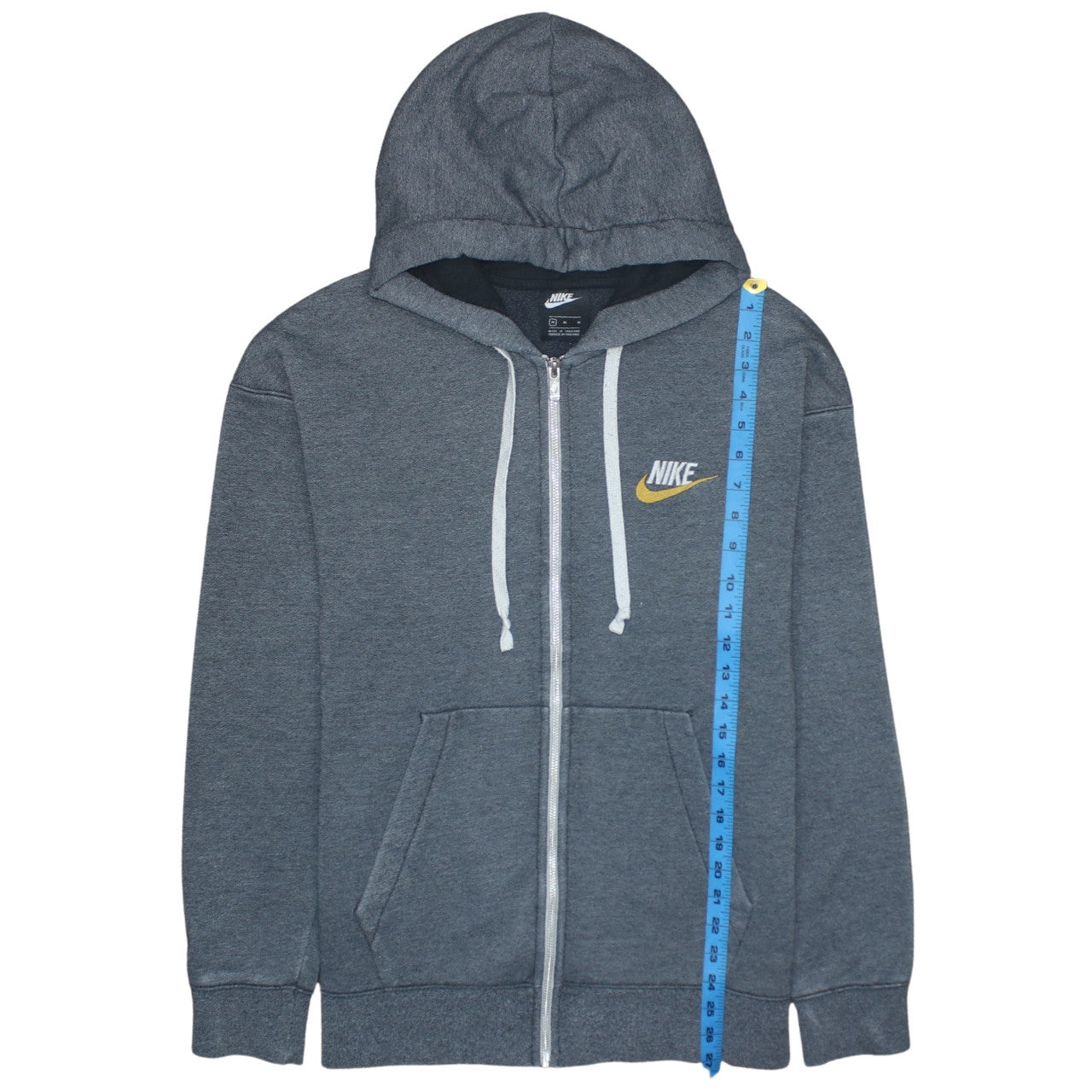 Nike Men's Grey Full Zip Hoodie Medium Embroidered Sportswear