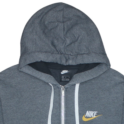 Nike Men's Grey Full Zip Hoodie Medium Embroidered Sportswear
