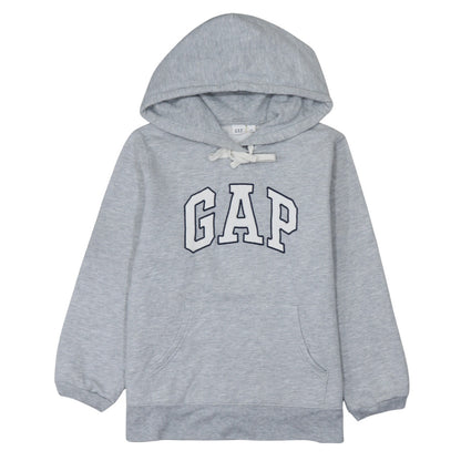 GAP Women Grey Pullover Hoodie M Logo Print Casual Cotton Blend