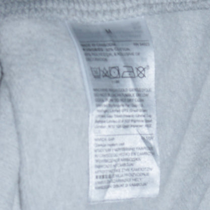 GAP Women Grey Pullover Hoodie M Logo Print Casual Cotton Blend
