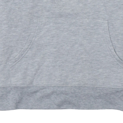 GAP Women Grey Pullover Hoodie M Logo Print Casual Cotton Blend