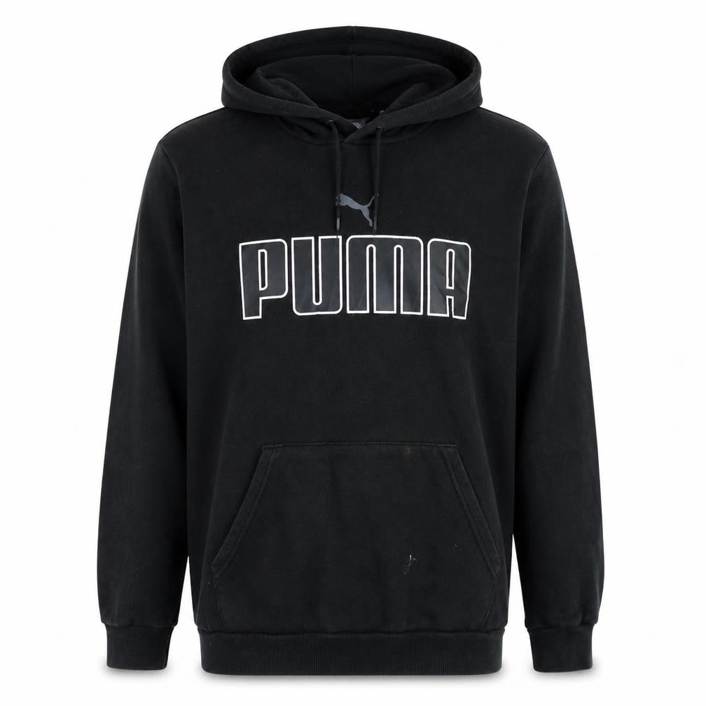 Puma Men’s Black 2XL Pullover Hoodie with Logo Print