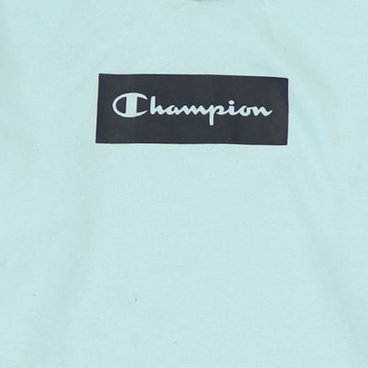 Champion Boys Blue Pullover Hoodie 13-14 Years Logo Print Hooded Sweatshirt