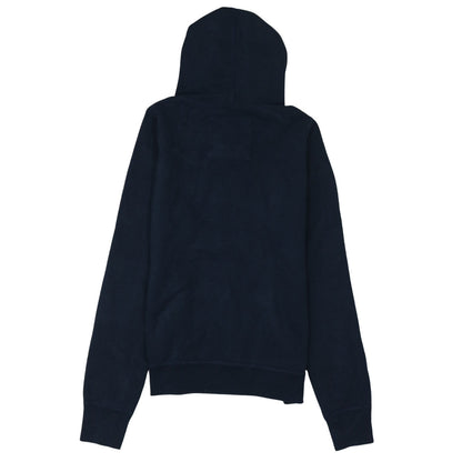 Hollister Womens Navy Blue Pullover Hoodie L Embroidered Surf Tour
