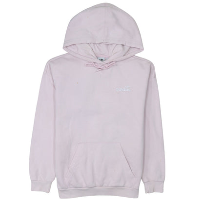 Adidas Women Pink Pullover Hoodie Size 10 Cotton Blend Logo Sweatshirt