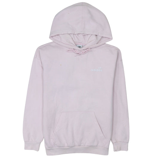 Adidas Women Pink Pullover Hoodie Size 10 Cotton Blend Logo Sweatshirt