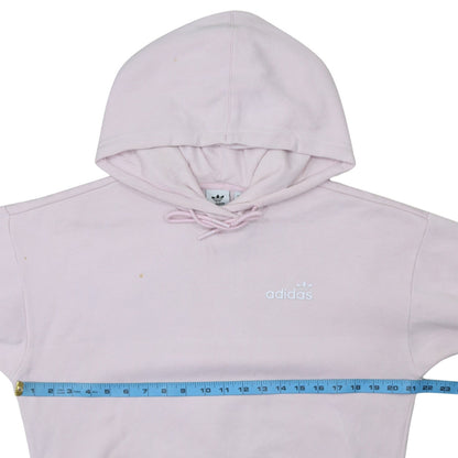 Adidas Women Pink Pullover Hoodie Size 10 Cotton Blend Logo Sweatshirt
