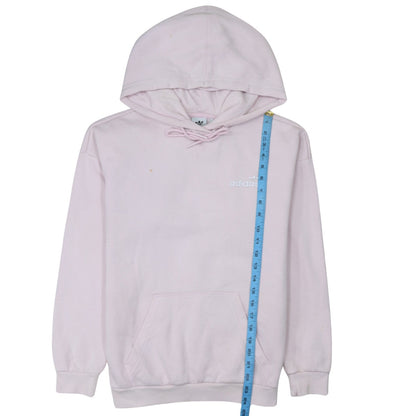 Adidas Women Pink Pullover Hoodie Size 10 Cotton Blend Logo Sweatshirt