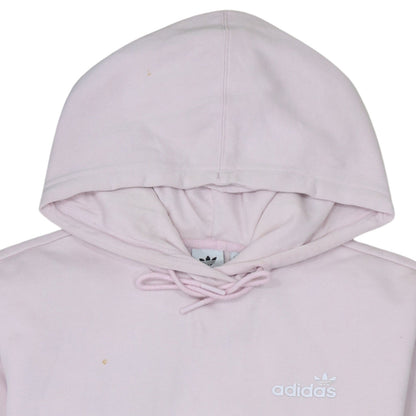 Adidas Women Pink Pullover Hoodie Size 10 Cotton Blend Logo Sweatshirt