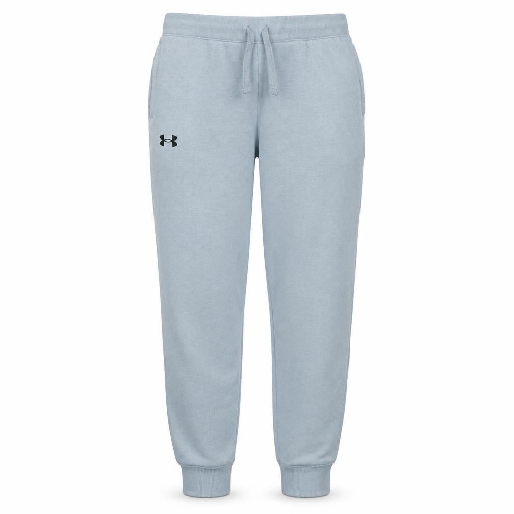 Front view of Under Armour boys’ blue jogger sweatpants, size 14, years cotton blend