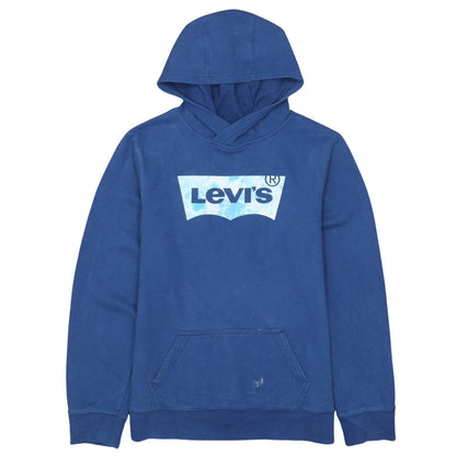Levi's Boys Blue Pullover Hoodie 16 Years Logo Graphic Cotton Sweatshirt