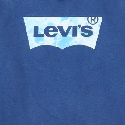 Levi's Boys Blue Pullover Hoodie 16 Years Logo Graphic Cotton Sweatshirt