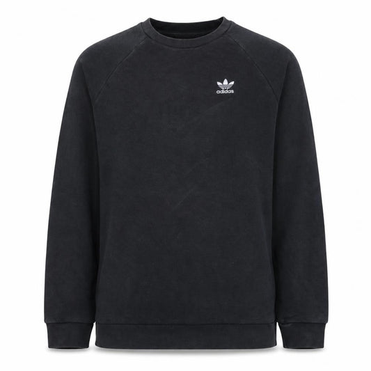 Front view of Adidas Men's Black Crew Neck Pullover Sweatshirt, size S