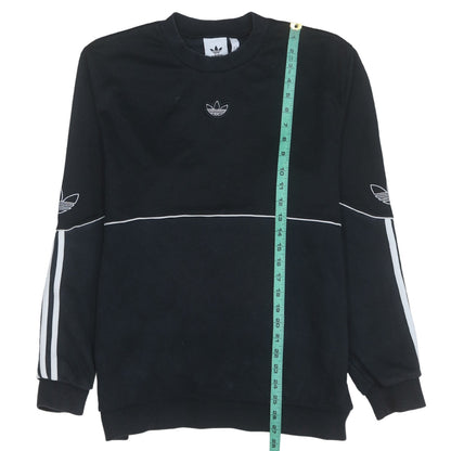 Adidas Men's Black Crew Neck Long Sleeve Pullover Sweatshirt M