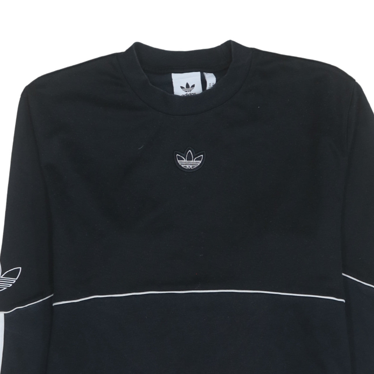 Adidas Men's Black Crew Neck Long Sleeve Pullover Sweatshirt M