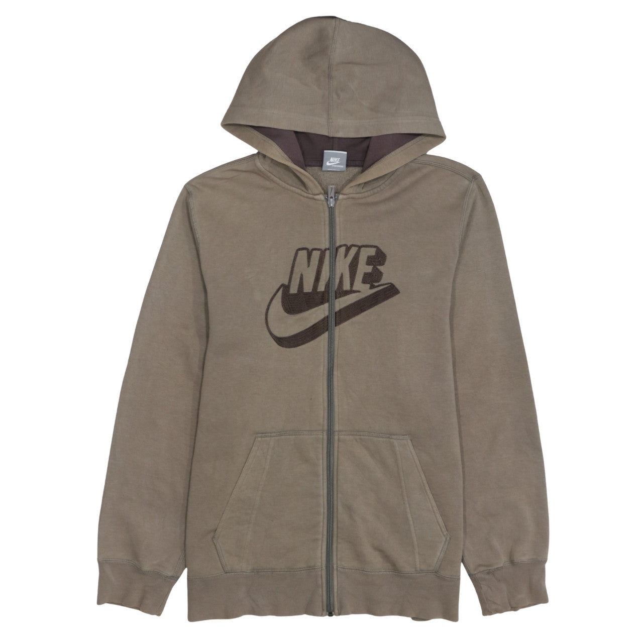 Nike Women’s Brown Full Zip Hoodie XL Cotton Blend Sportswear